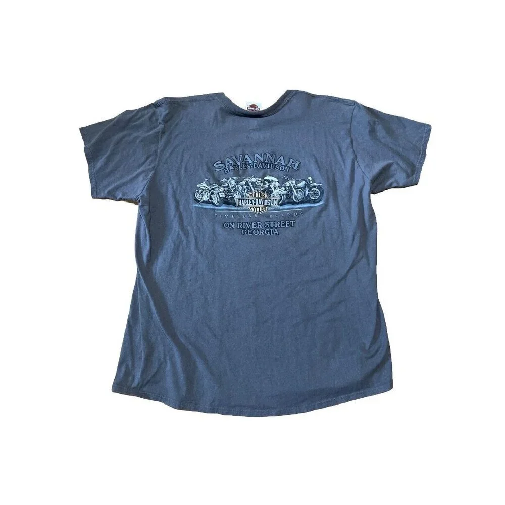 Harley Davidson T-shirt Mens 2XL Grey 2016 HD Savannah GA Timeless Legen… - Picture 2 of 9